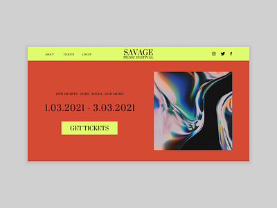 SAVAGE music festival brutalism design flat minimal web website