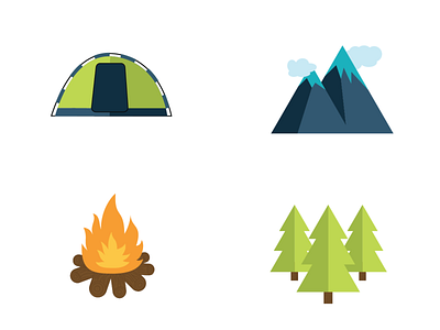 Camping Icon Set design graphic design icon illustration ui vector