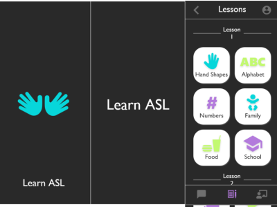 ASL Student and Tutor Apps app branding design graphic design logo mobile design t typography ui ux