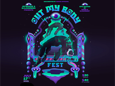 OMB Fest design digital painting digitalart festival flyer illustration music