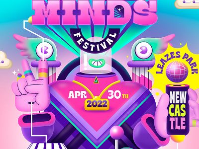 Lost Minds Festival 2022 afiche branding festival flyer illustration logo music poster