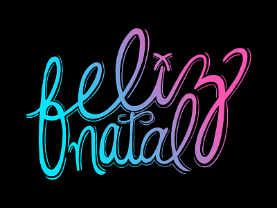 Feliz Natal Hand Lettering Gradient