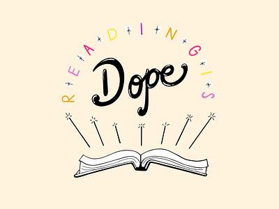 Reading is Dope - Multicolor Palette back to school books cartoon design education hand lettering illustration reading retro font typography vector vintage
