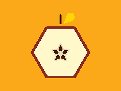 Honeycrisp apple hexagon honey honeycrisp icon illustration vector
