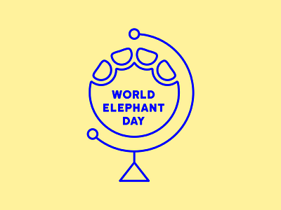 World Elephant Day elephant elephants footprint globe icon illustration logo world world elephant day