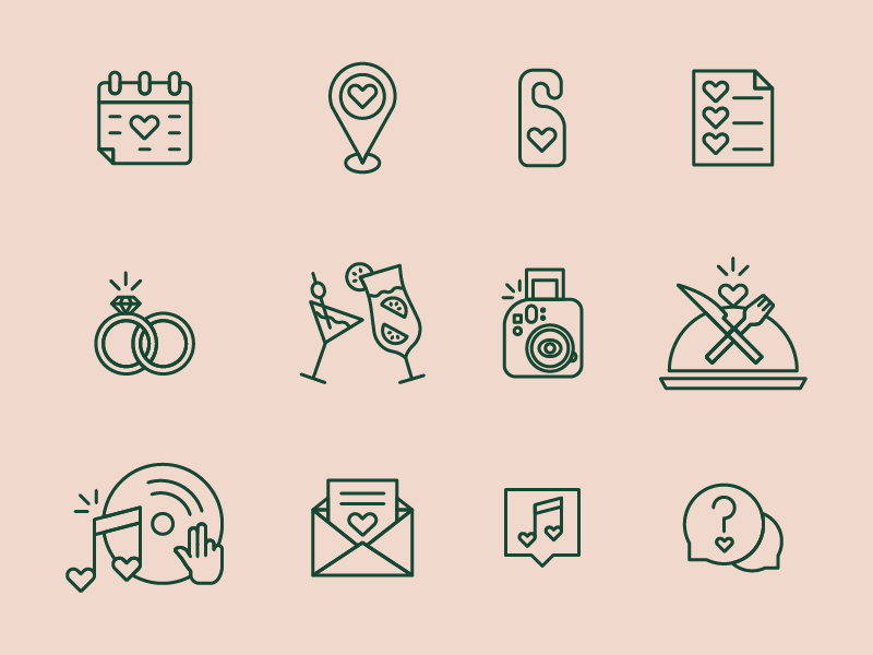 Wedding Icons by Nick Khow on Dribbble
