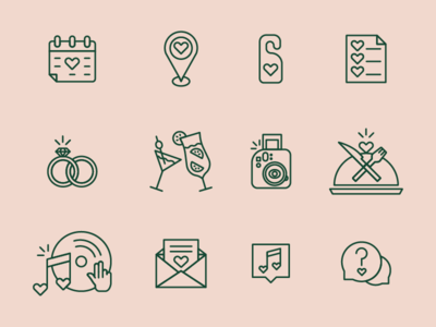 infographic icons wedding