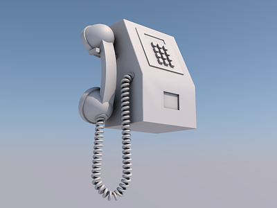 PCO (Public Call Office) 3d geometry modelling payphone phone retro telephone vintage