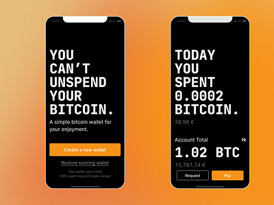 Daily Bitcoin Wallet bitcoin cyrpto wallet mobile product design ui ux wallet