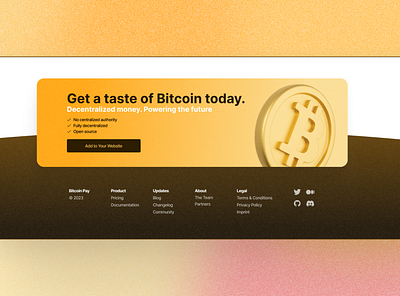 Bitcoin Footer / CTA bitcoin branding crypto website product design ui web design