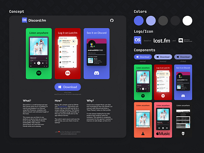 Discord.fm Landing Page concept design figma graphic design logo prototype ui website