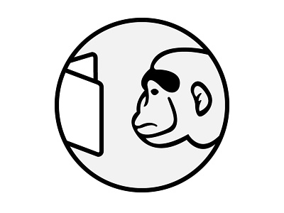 Higher Primate animal ape logo reading vector