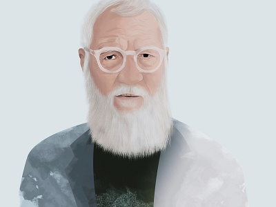 Letterman beard digital drawing glasses illustration practice