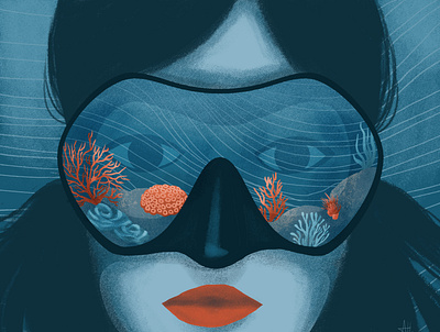 Underwater digital art digital illustration draw drawing editorial illustration illustration illustration art