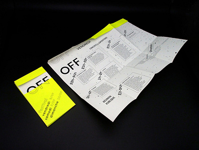 On/Off festival flyer design branding communication design design festival flyer design layout print design