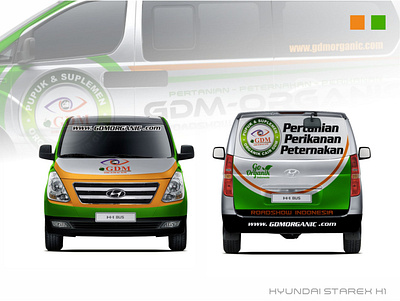 NEO HYUNDAI 1 FRONT BACK 3d branding car design gdm hyundai h1 mockup sticker vehicle warp