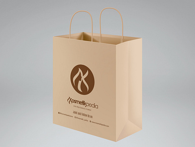 Papper Bag for Kosmetikpedia Monochrome bag cosmetic design makloon mockup paper