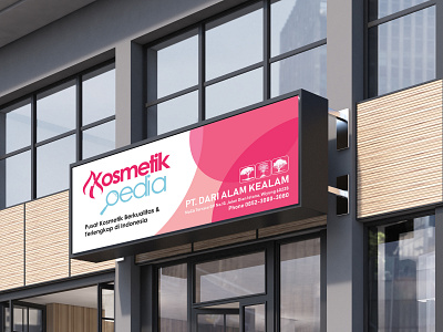 Neon Box On Kosmetikpedia office banner branding cosmetik design mockup neon box plank