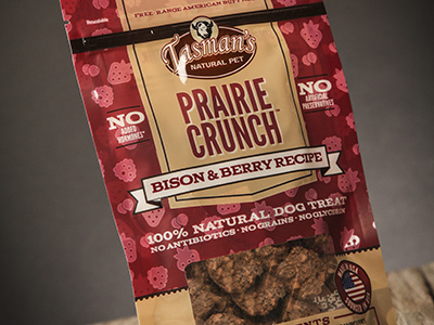 Tasman Natural Pet - Prairie Crunch packaging pet treats