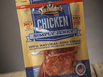 Tasman Natural Pet - Chicken Jerky packaging pet treats