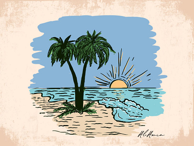 Vintage beach illustration