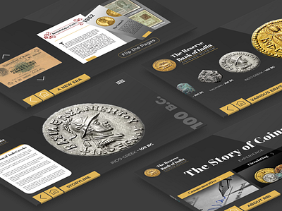 Reserve Bank of India - Museum Interaction app branding dashboard design disovery graphic illustration interface museum touchscreen typography ui uiux visitor