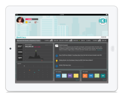 Kapitall iPad Dashboard Design Mockup app dashboad design fintech ui uidesign uiux ux vector web