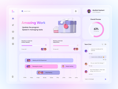 task-manager_dashboard 3d app blur dashboard management app manager managment pink task task list task management task manager ui ui design uidesign uiux