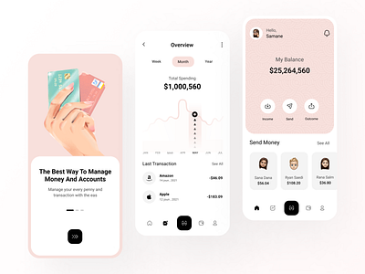 Finance Mobile App 💸 app finance finance app finance mobile app mobile mobile app pink transaction transaction app trend ui wallet