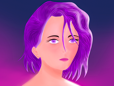 Grill Purple Illustration p2 art design digitalart digitalartwork digitalpaiting girl girl character girl illustration illustration illustrator photos vectorportrait