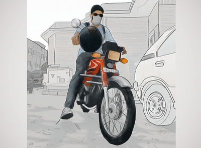 Digital Portrait | kneems | #6 bike characterart design digitalart digitalartwork digitalportrait drawing illustration illustrator instagram pakistan photoshop portrait sketch vectorportrait