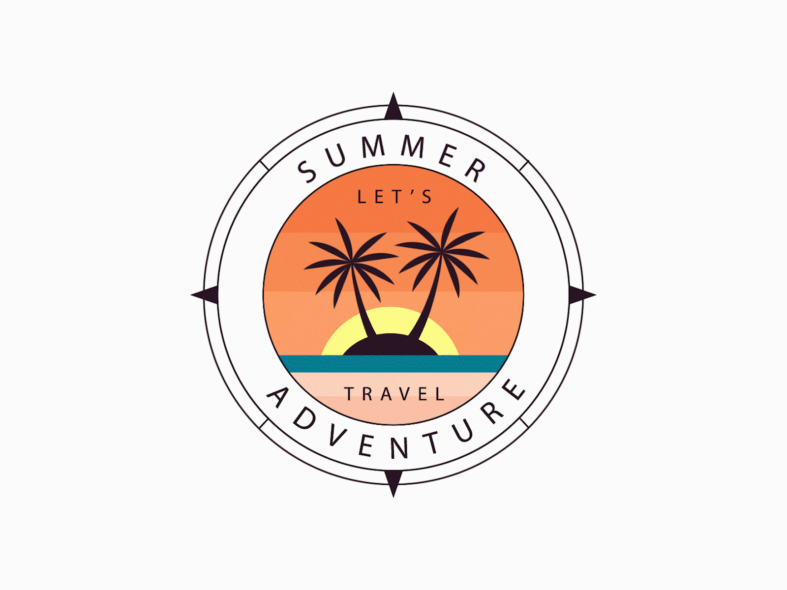 Summer Adventure - Logo Animation animation branding design flat icon logo minimal motion