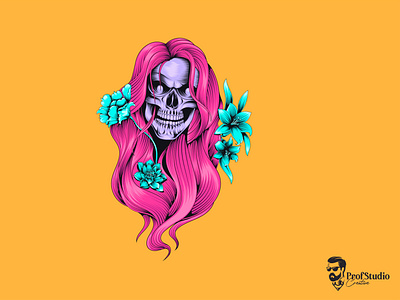 Beautiful Skull Premuim Vector