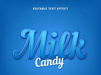 Milk candy text effects Premium Vector