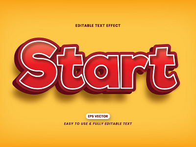 Start 3d style text effects concept Premium Vector