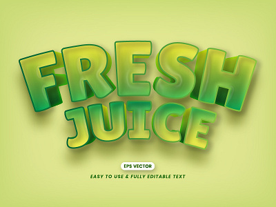 Creative fresh juice editable 3d text effects Premium Vector 3d abstract backdrop bold calligraphy classic editable effect fresh juice heading label letter lettering modern outline shadow style text effect typography word