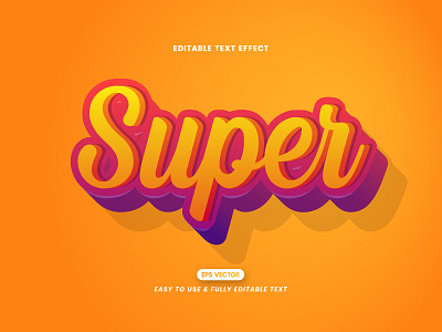 Gradient color super editable text style effect Premium Vector