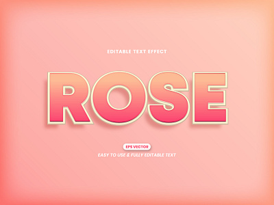 Editable rose text pink style effect 3d bold border classic editable effect heading label letter lettering modern outline pink rose script smooth style text effect typography word