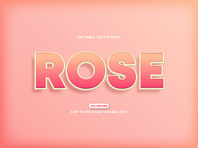 Editable rose text pink style effect