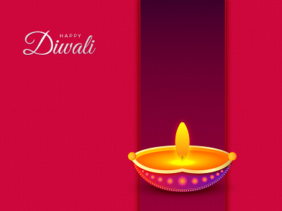 Happy Diwali burning oil lamp and Indian festival background