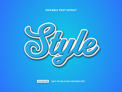 3D blue style text style effect