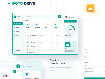 Goya Drive - Online File Storage Web Dashboard UI/UX adobe xd dashboard ui figma ui ux web app design