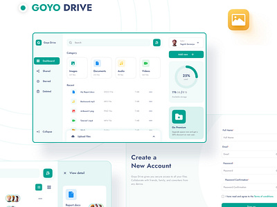 Goya Drive - Online File Storage Web Dashboard UI/UX adobe xd dashboard ui figma ui ux web app design