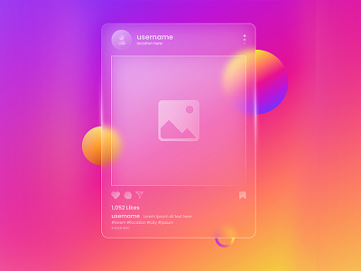 Instagram News Feed Glassmorphism UI adobe illustrator adobe xd feed ui figma grassmorphism instagram feed mobile ui ui