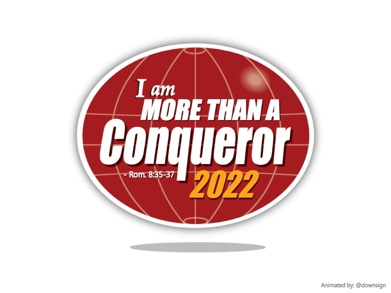 I am more than a conqueror 2022 2022 animation art david oyedepo design downsign faith tabernacle gif i am more than a conqueror living faith church logo more than a conqueror sam omo spin winners chapel world