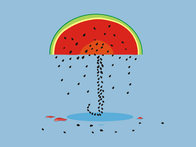 Watermelon art fruit illustration melon pun umbrella vector water watermelon