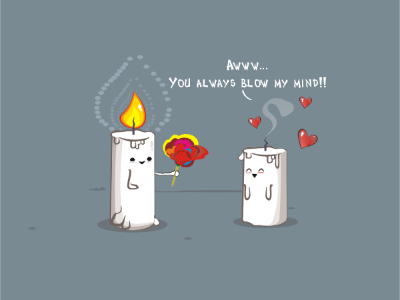 You blow my mind art candles fire flower funny illustration smoke