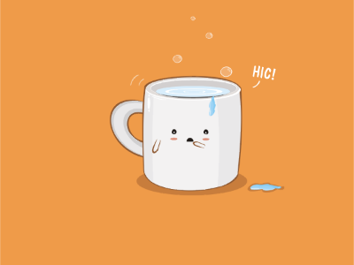Hic Cup art bubbles cup downsign funny hiccup illustration mug pun sam omo vector water