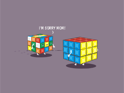 Looking Messed Up art cubes design doodle downsign funny game illustration pun puzzle rubik vector