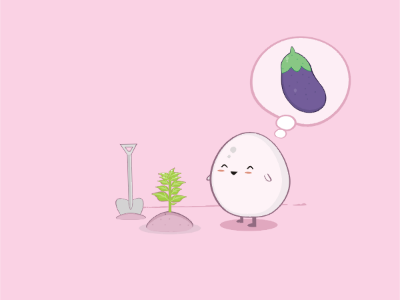 Egg Plant art doodle downsign egg food funny illustration plant pun sam omo vector